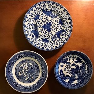 Vintage Blue and White plate collection